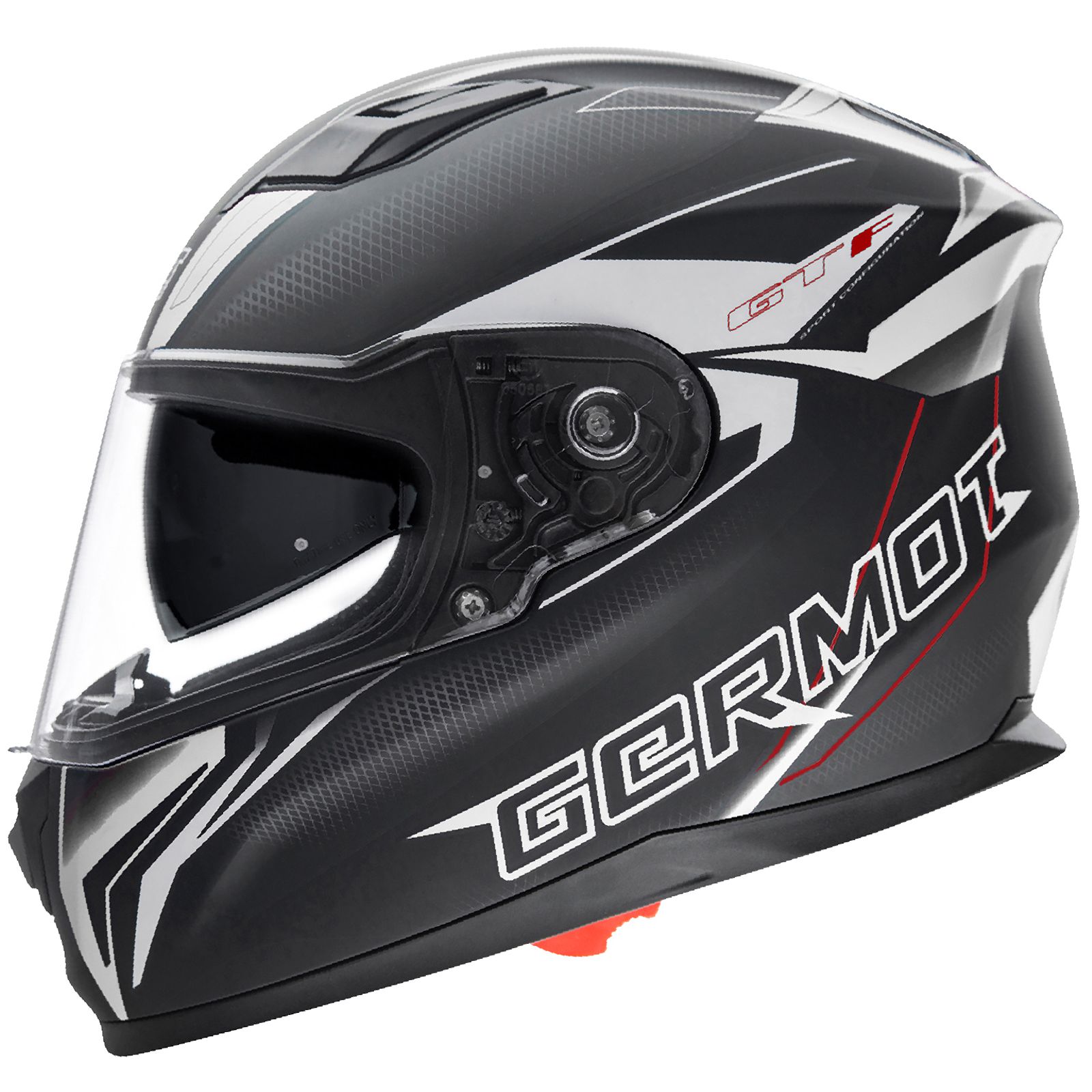 Germot Integralhelm GM 330, matt-schwarz/weiß
