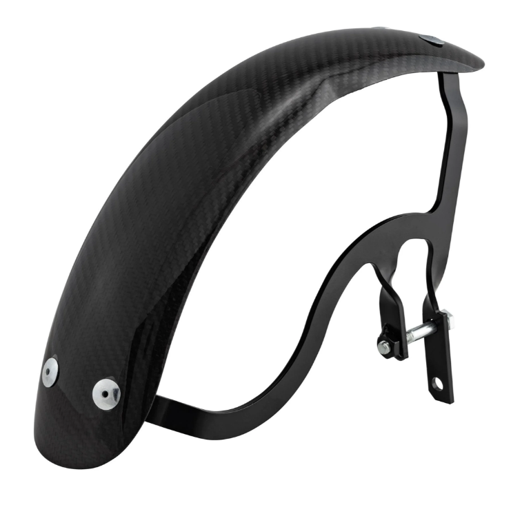 Kotflügel Garelli Race EVO II für Vespa PX 80-200ccm, Carbon, Halter schwarz