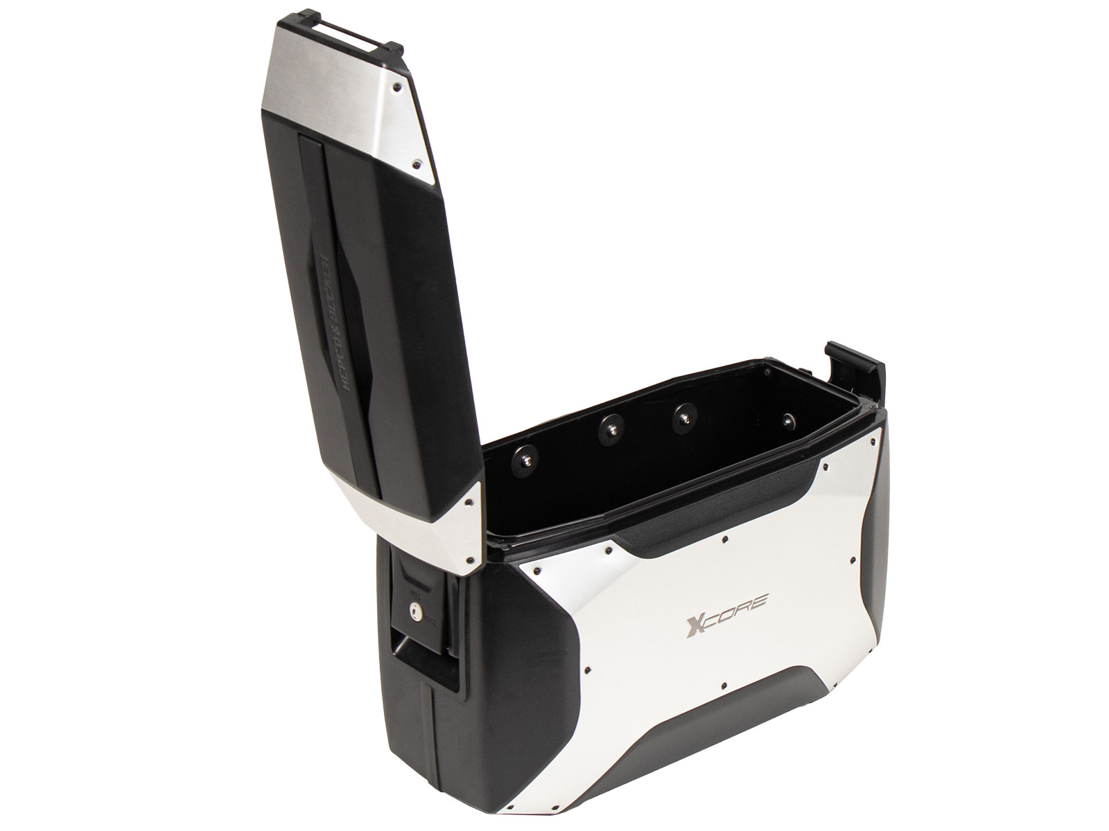 Xcore Seitenkofferset silber für C-Bow Träger Hepco & Becker
