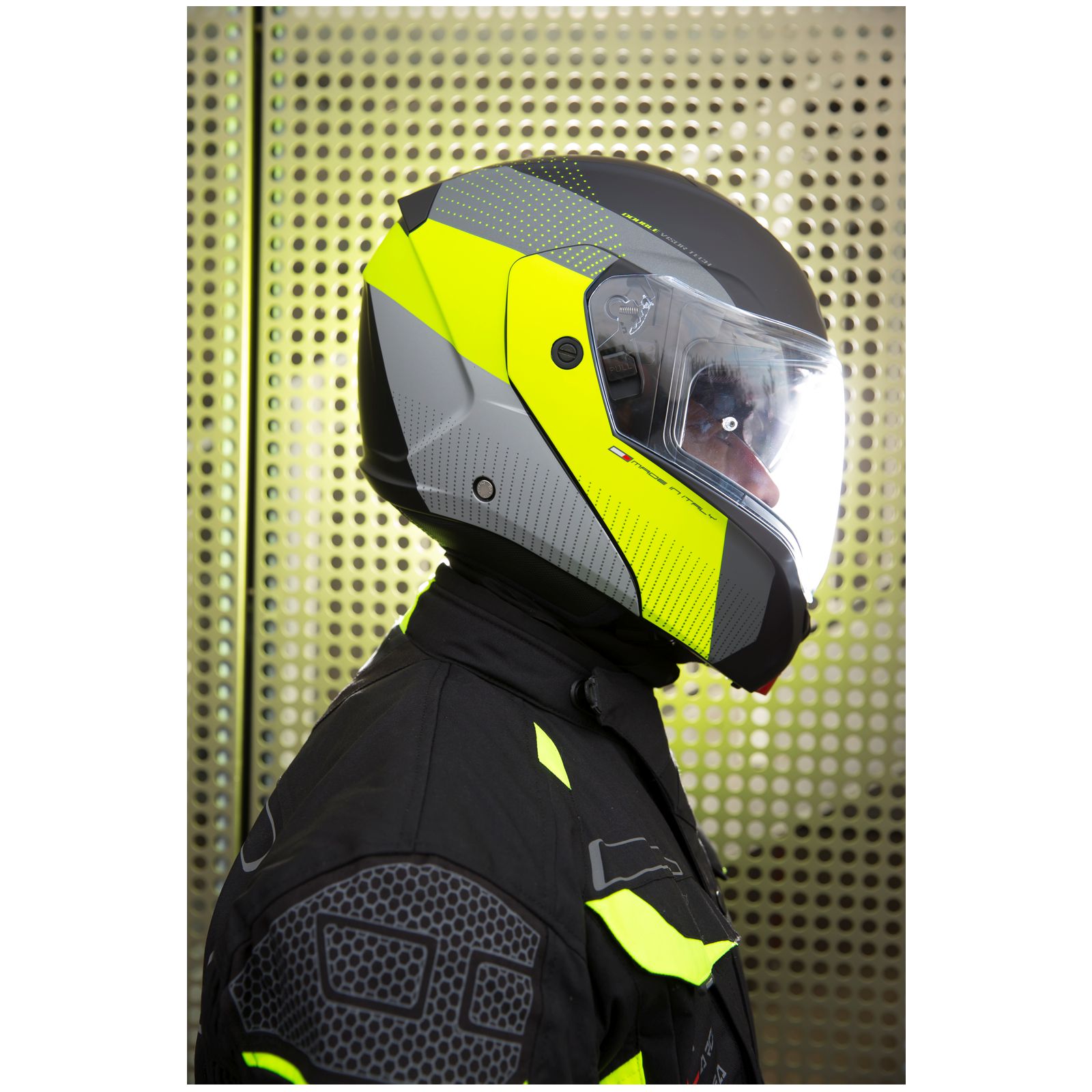 Caberg Helm Horus Scout, matt-schwarz/fluo-gelb-grau