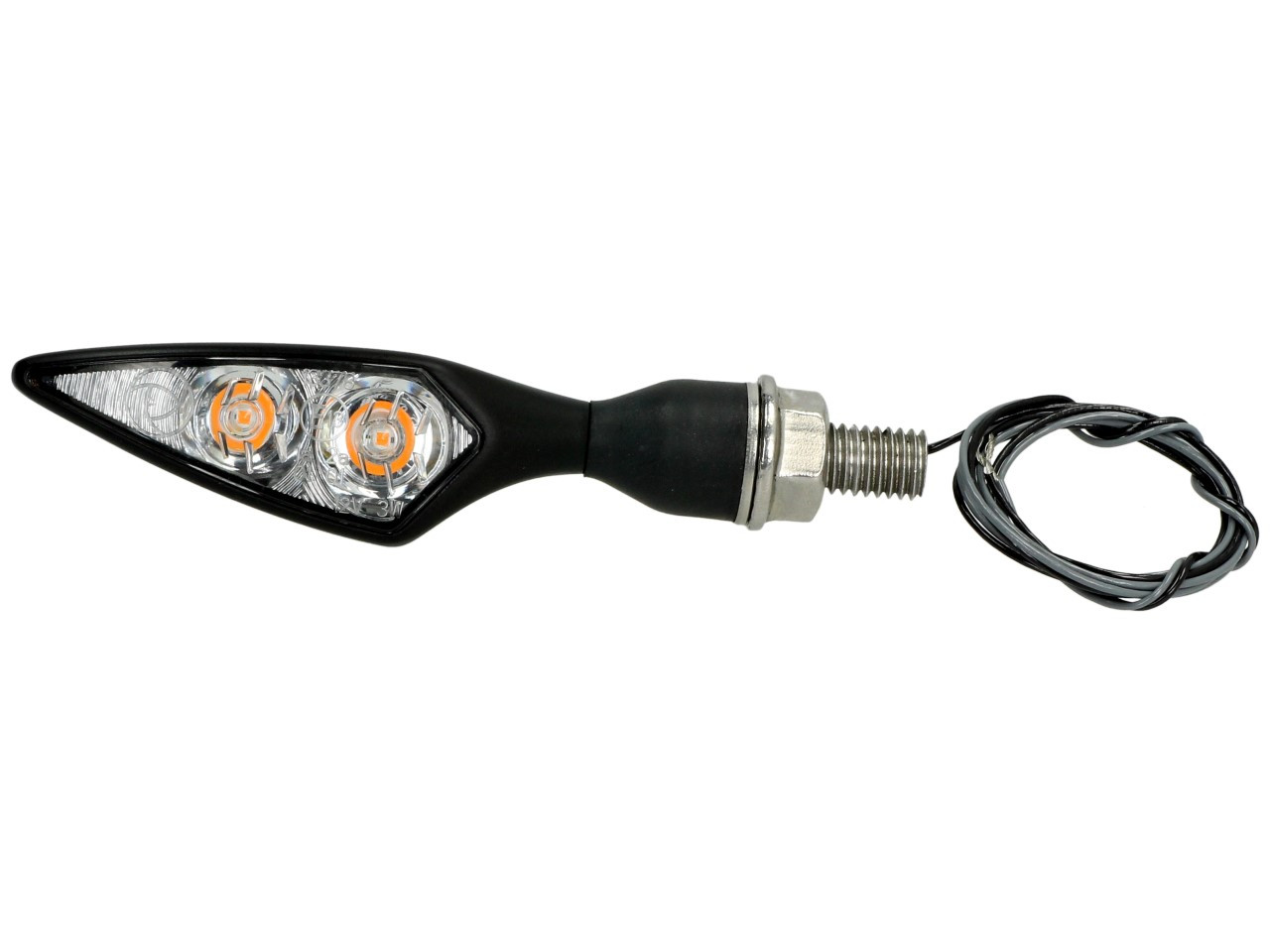 Kellermann Blinker, Rhombus Extreme, Stahl, LED, VR/HL, 12 V, schwarz seidenmatt, M8x20, E-geprüft