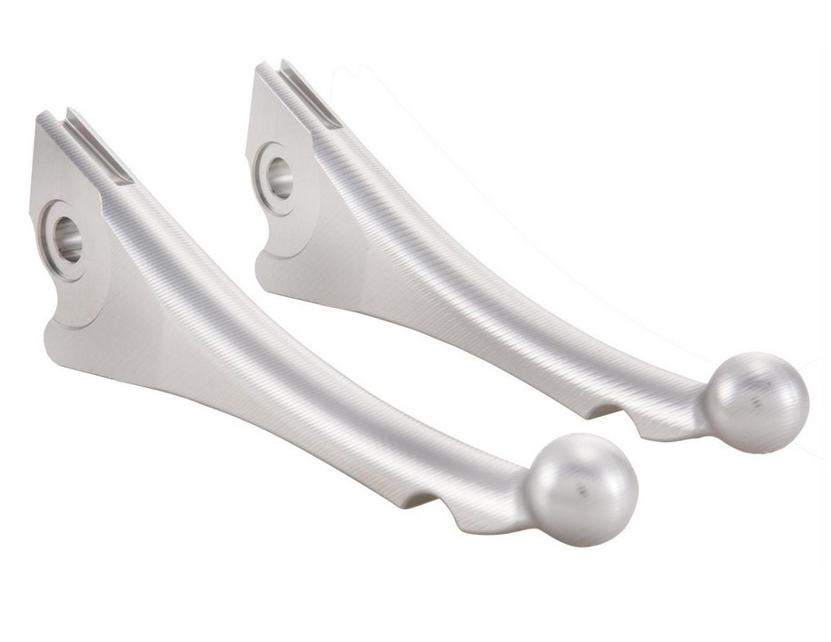 Sporthebel Set Bremse ZELIONI Shorty 3D für Vespa, rechts und links, silber eloxiert