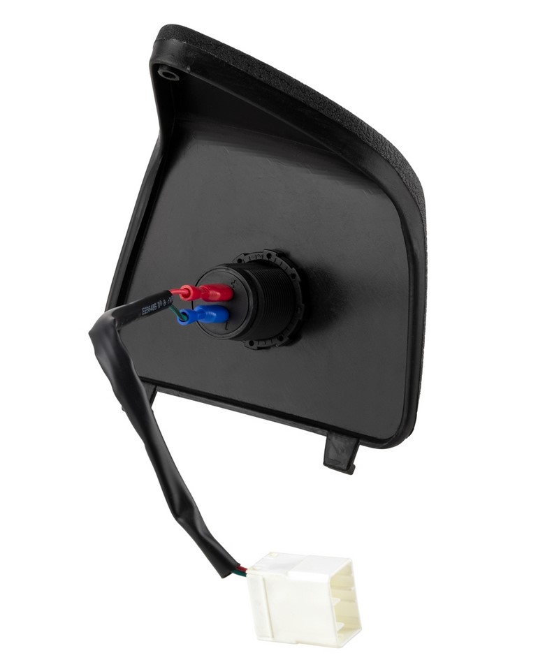 Gepäckfachblende links MK II mit USB und Spannungsanzeige für Vespa GTS/​GTS Super/​GTV/​GT, schwarz