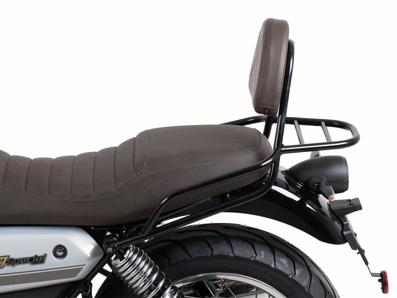 Sissybar mit Gepäckträger braun für Moto Guzzi V7 850 Special/Stone/Centenario (21-24)