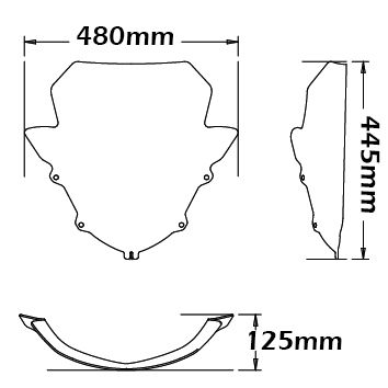 Hohe Windschutzscheibe für BMW K 1200 R Sport, klar