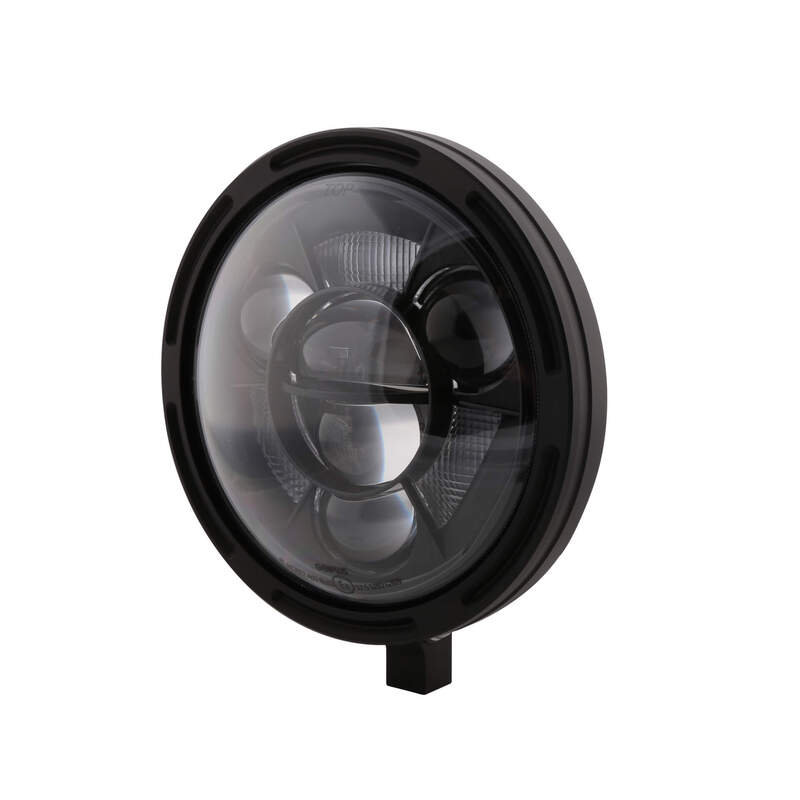HIGHSIDER pro 7 Zoll Hauptscheinwerfer Frame-R1 Typ 11 LED Schwarz Untere Befestigung, E-Geprüft (1S