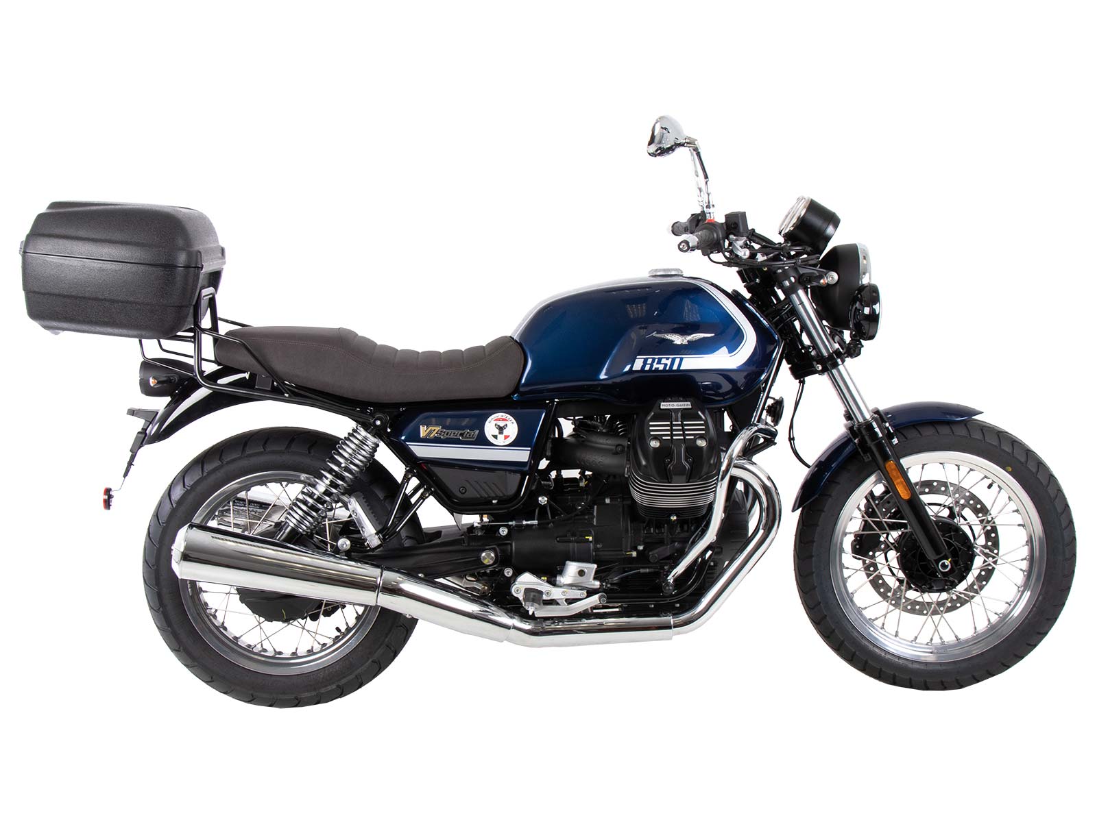 Rohrgepäckbrücke Topcase-Träger chrom für Moto Guzzi V7 850 Special/Stone/Centenario (21-24)