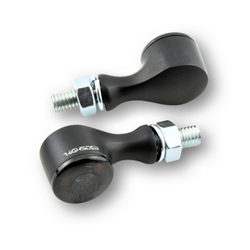 HIGHSIDER Pro Apollo Classic LED Indicator Gehäuse  Schwarz / Linse Rauchgrau (Paar), Vorn & Hinten