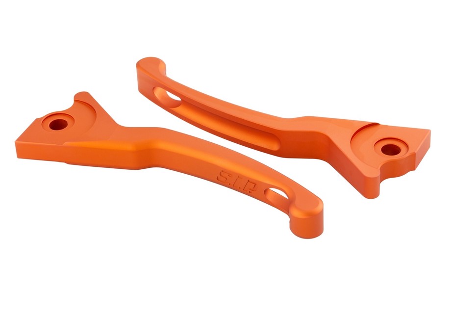 Sporthebel Set Bremse Shorty für Vespa, rechts und links, orange matt
