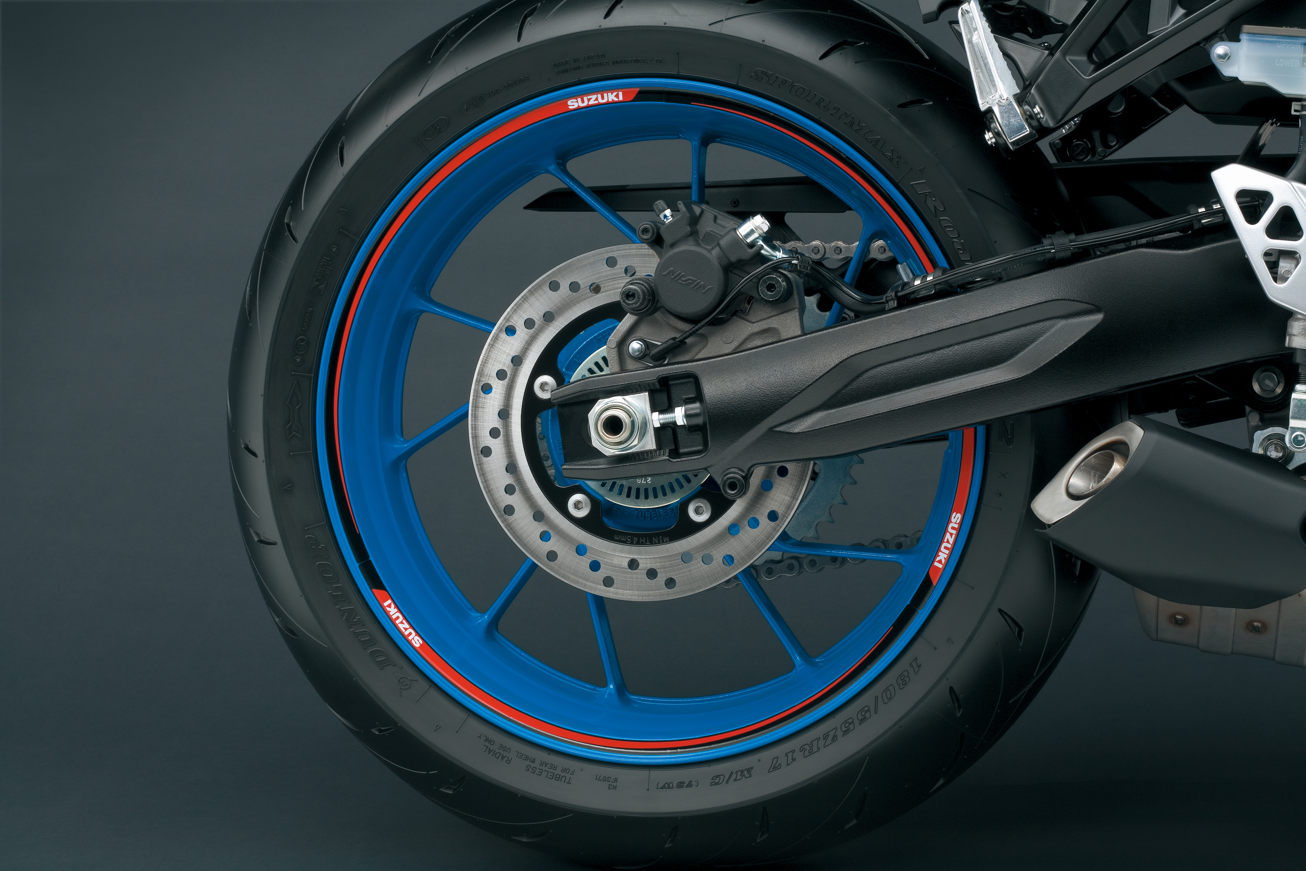 Felgenrandaufkleber (rot / schwarz) Suzuki GSX-8S 2023- Original Zubehör