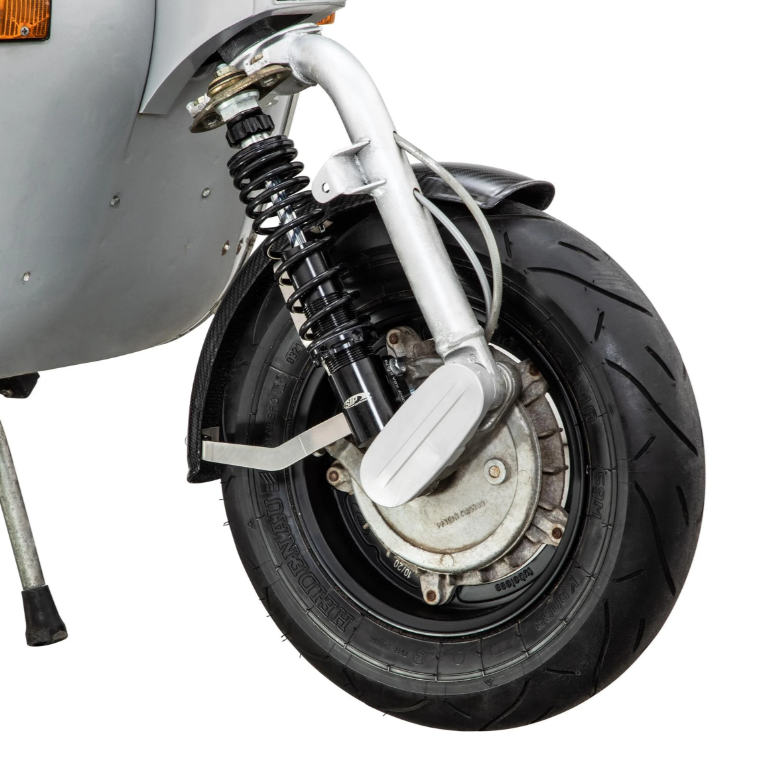 Kotflügel 2.0 Garelli EVO II für Vespa PX 80-200ccm, Carbon klar, Halter Edelstahl