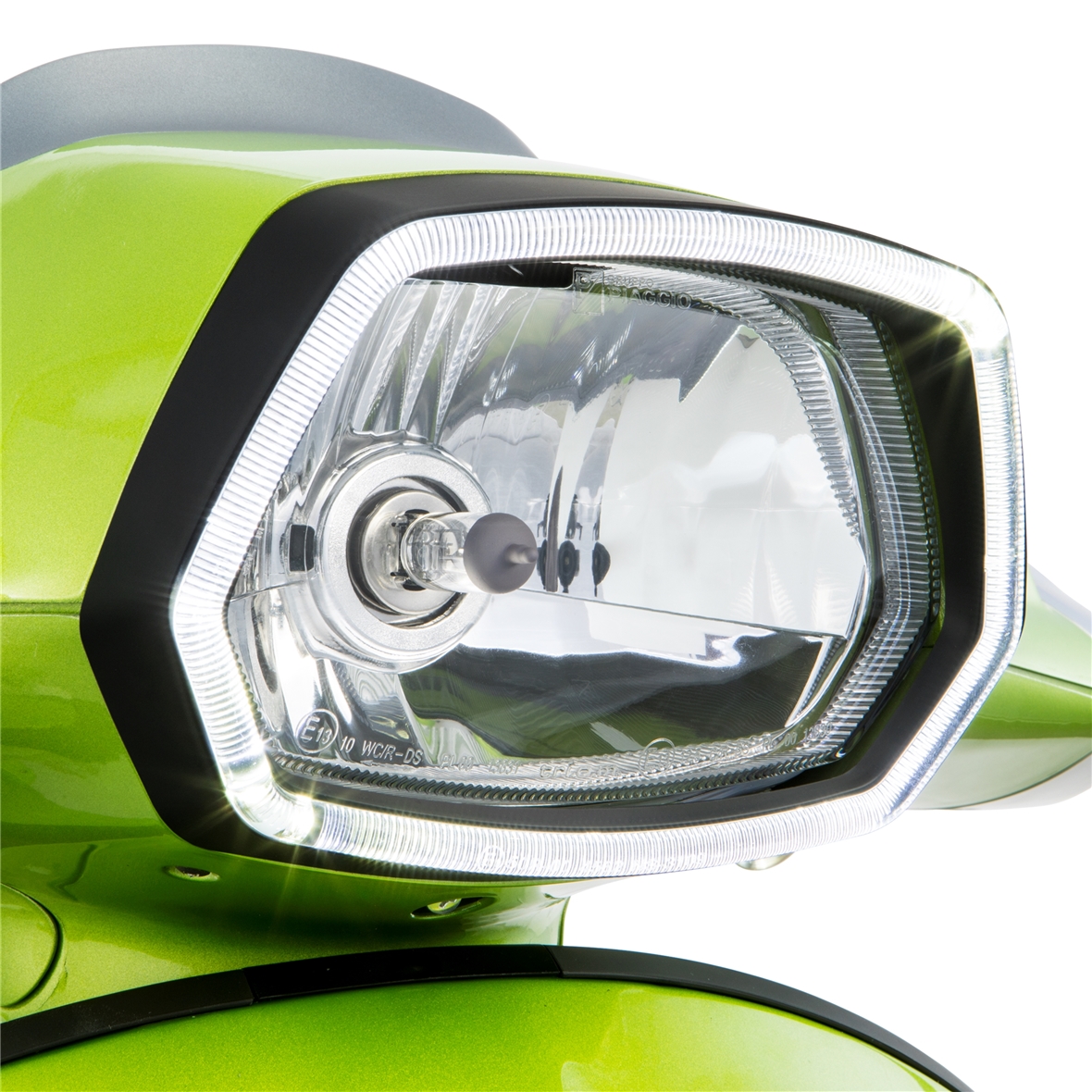 Lampenring schwarz glanz LED Leuchtring für Vespa Sprint 125/​150ccm 4T ('13-'18)