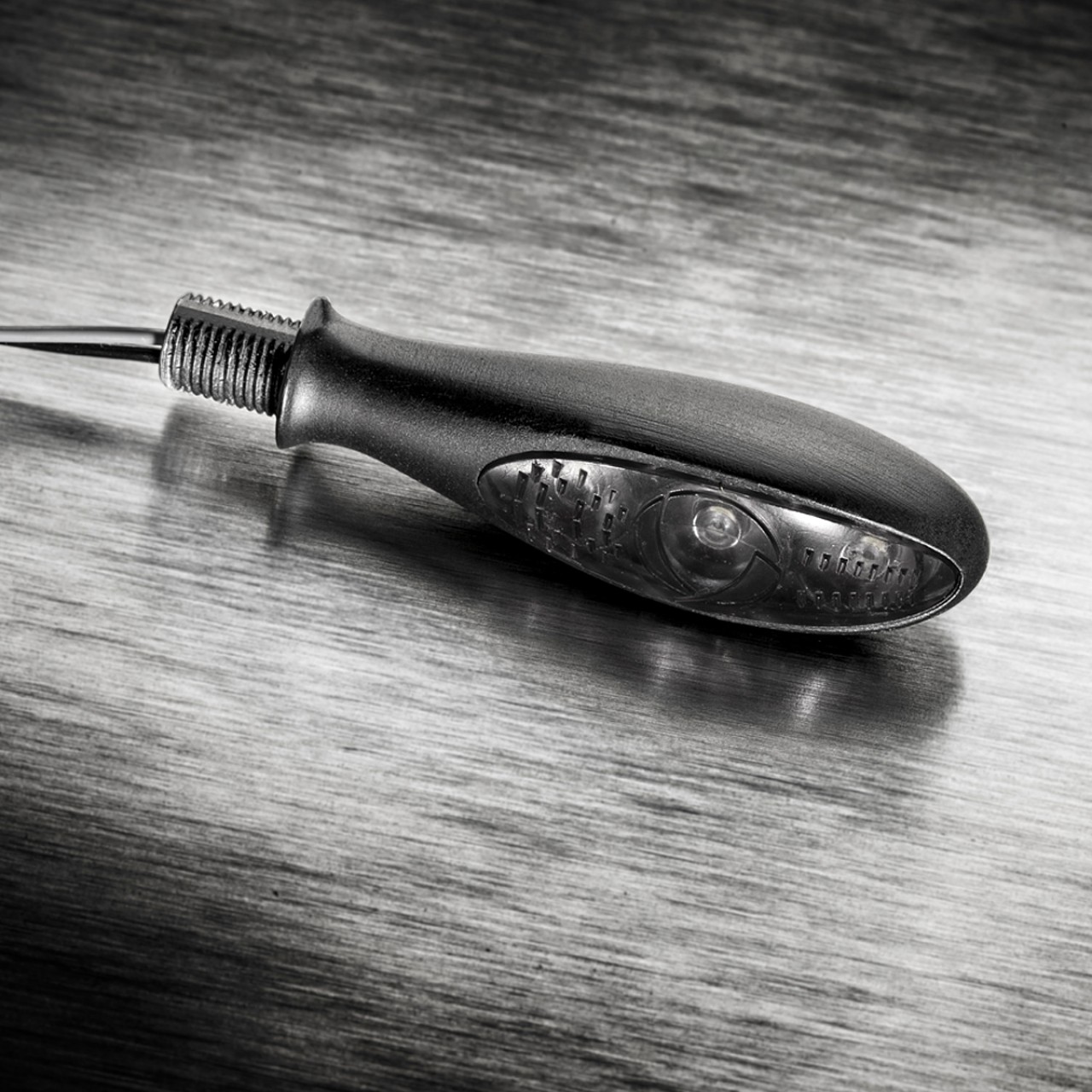 Kellermann Blinker, Micro S Dark, Aluminium, LED, V/H,  L/R, 12 V, schwarz seidenmatt, M5x0,5x6,5