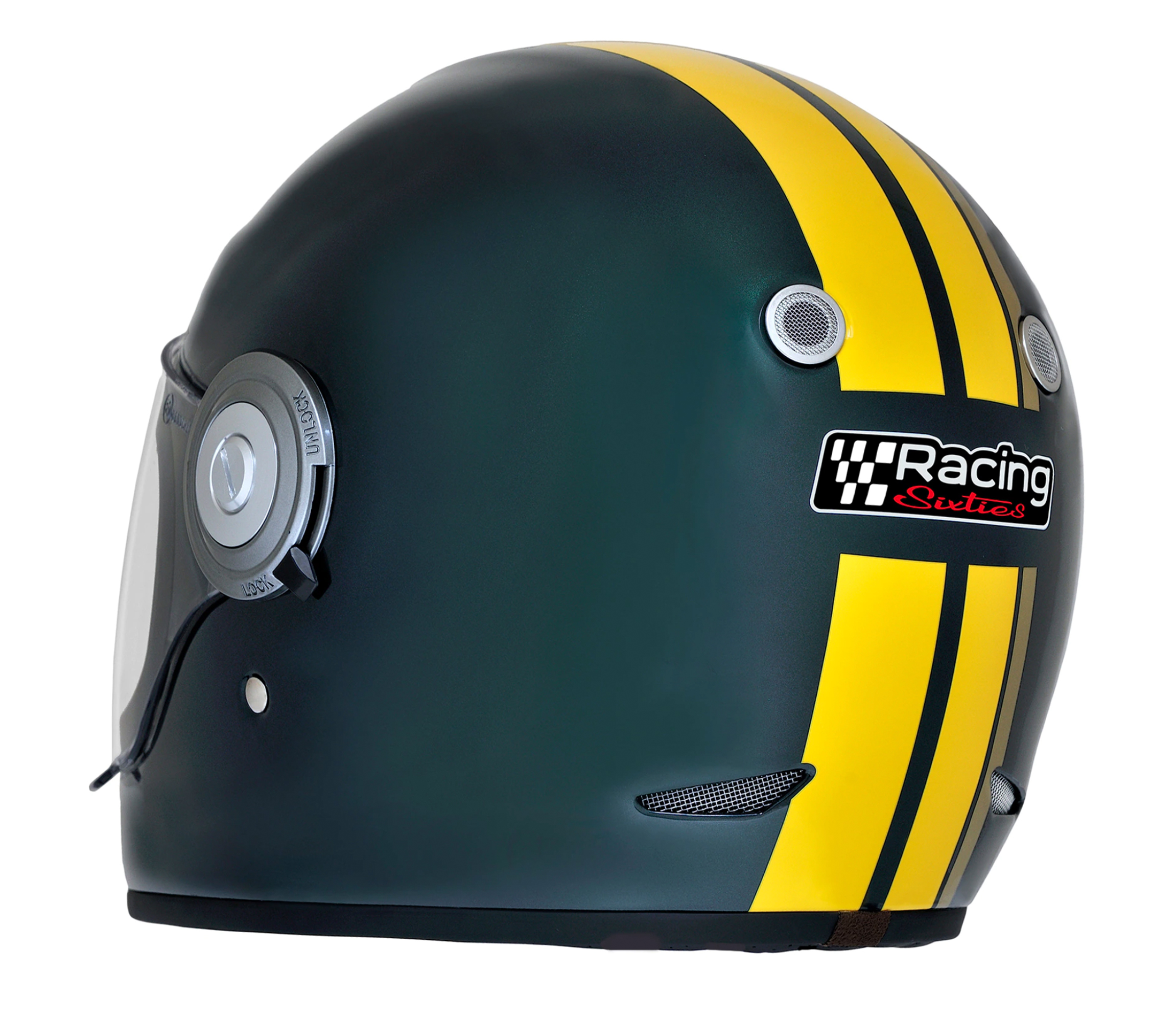 Vespa Integralhelm Racing Sixties 60s grün / gelb