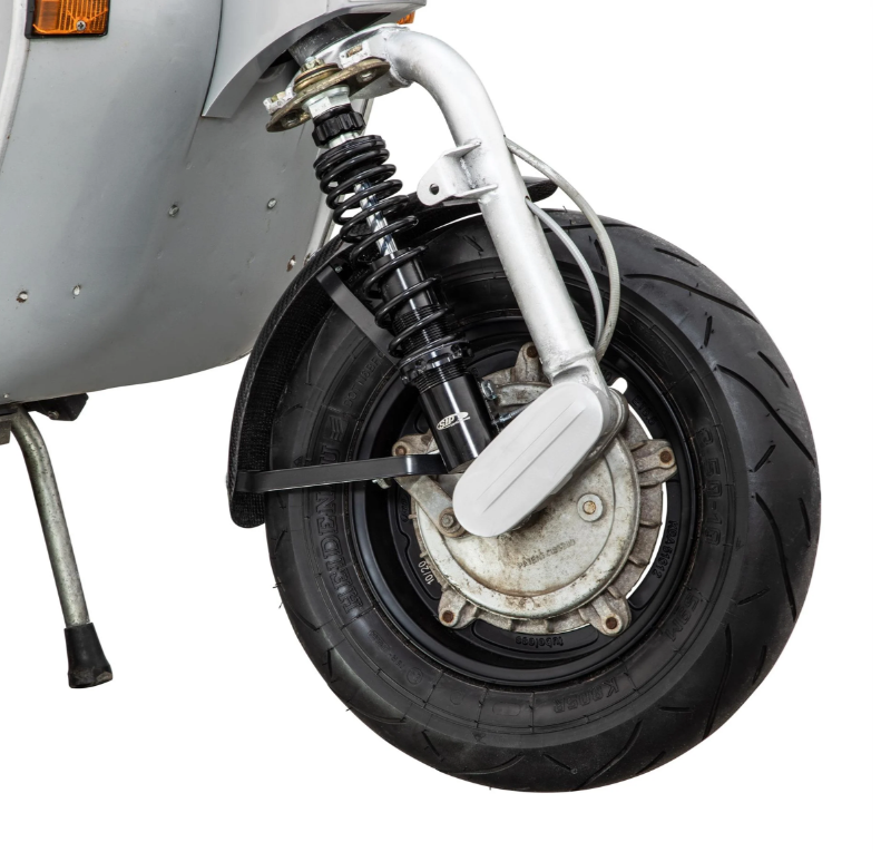 Kotflügel Garelli Race EVO II für Vespa PX 80-200ccm, Carbon, Halter schwarz