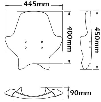 Mittlere Windschutzscheibe für BMW G 650 Xcountry (06-09), leicht getönt