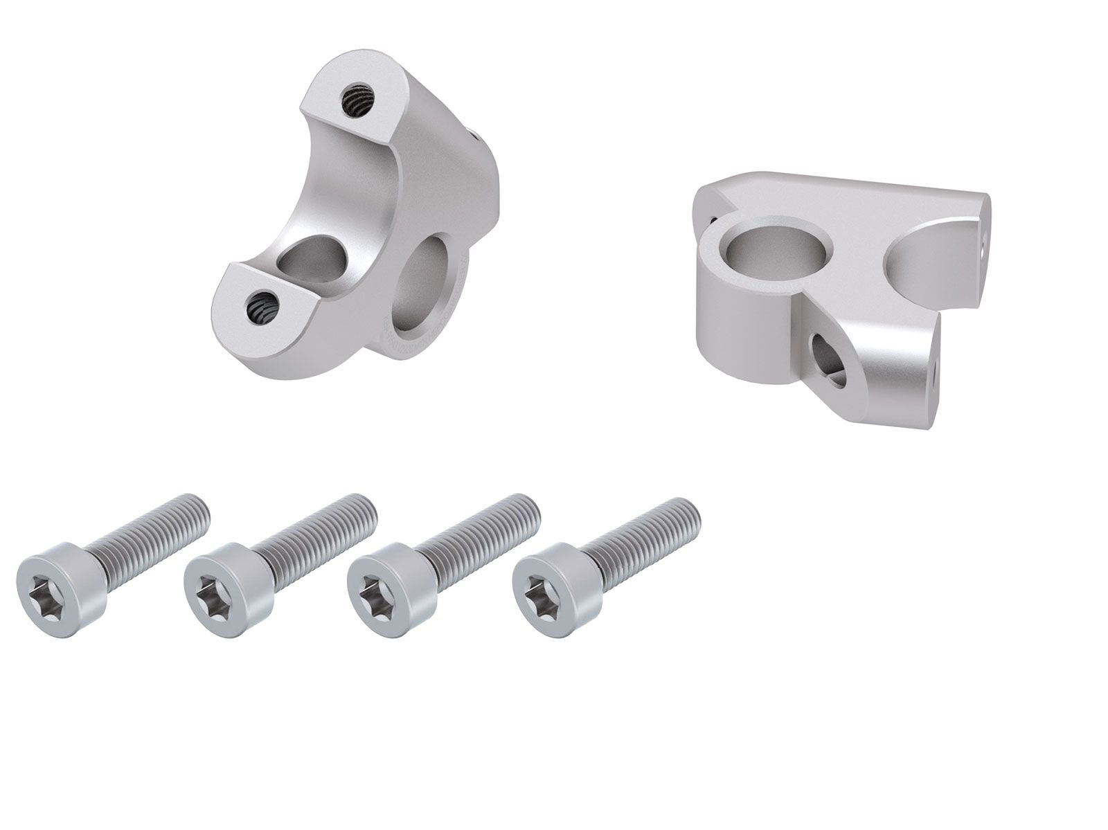 Lenkererhöhung H=30 mm mit Versatz 24 mm zurück silber für BMW R 1200 GS LC (13-18)