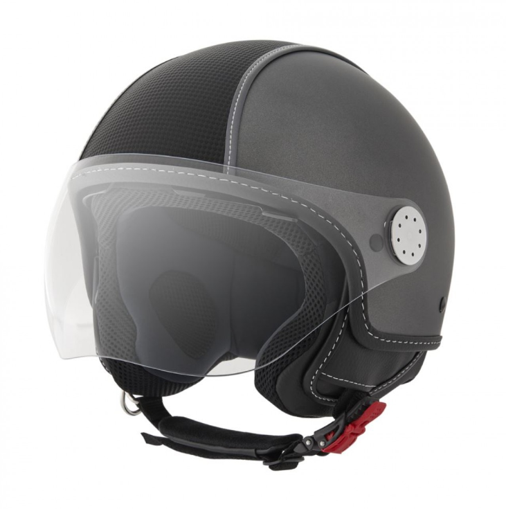 Piaggio Demi Jet Helm, Carbonskin, grau, matt