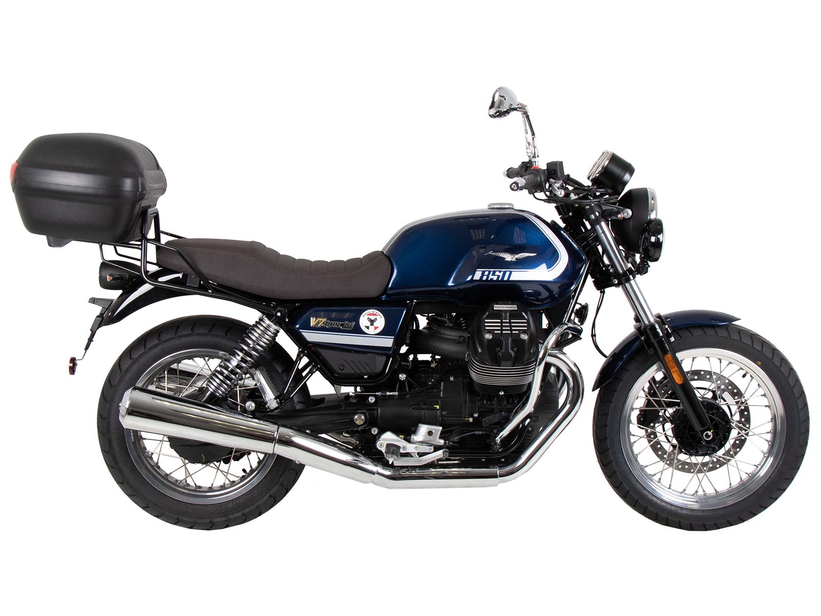 Rohrgepäckbrücke Topcase-Träger schwarz für Moto Guzzi V7 850 Special/Stone/Centenario (21-24)