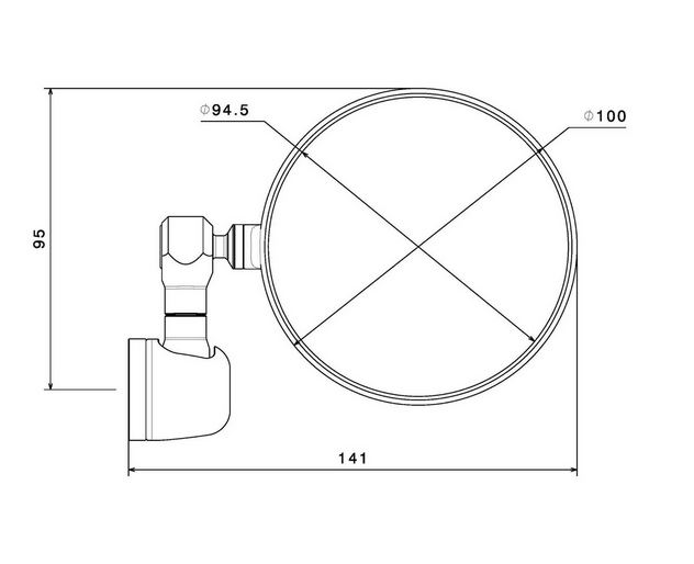 Lenkerendenspiegel RIZOMA "SPY-R" Ø 94.5 mm links oder rechts für Vespa, schwarz eloxiert