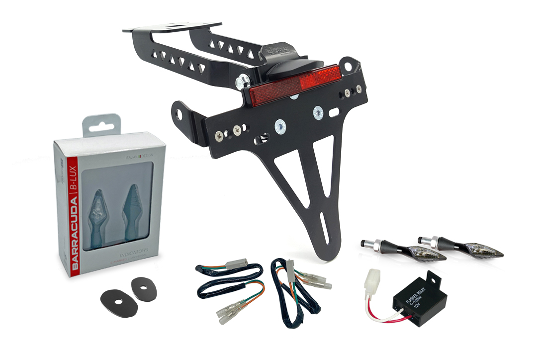 alpha Technik Kennzeichenhalter-Blinker-Kit X-LED (vorne + hinten) für Kawasaki Z650 und Ninja 650 T