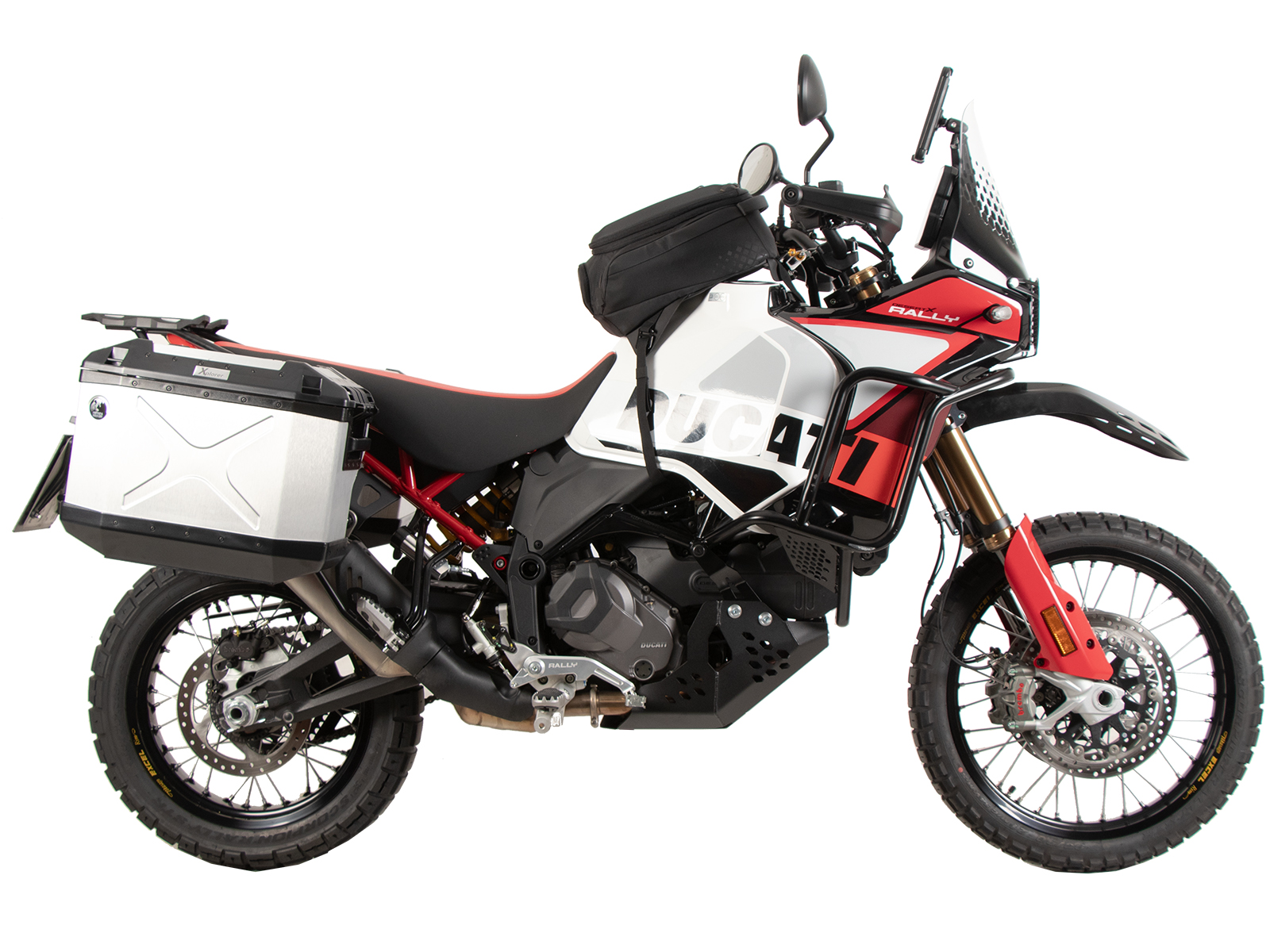 Kofferträgerset Cutout Träger inkl. Kofferset Xplorer Cutout silber für Ducati Desert X Rally (24-)