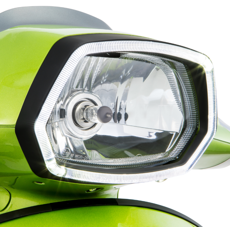 Lampenring LED Leuchtring für Vespa Sprint 50ccm 2T/​4T, schwarz matt