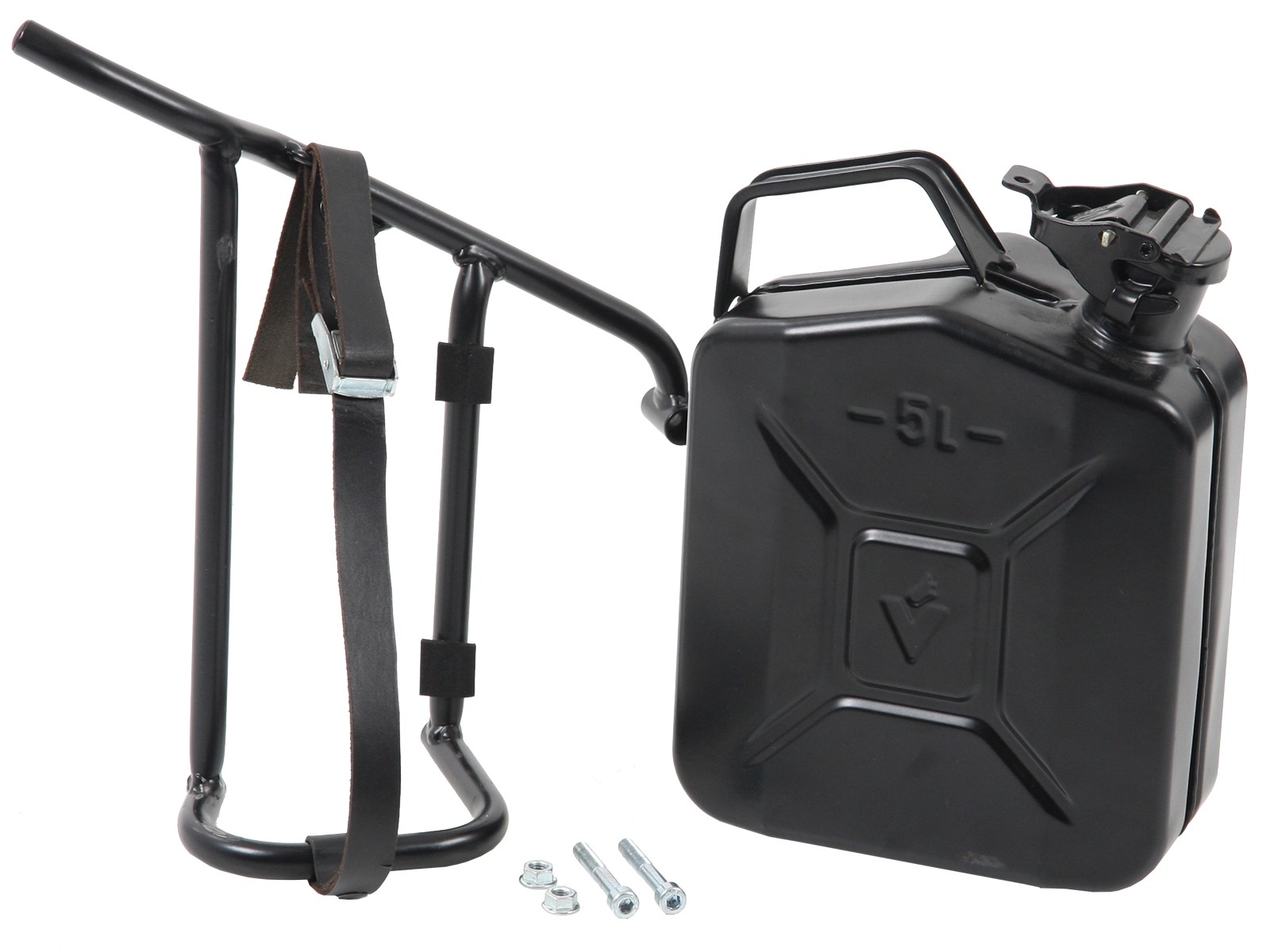 Kanister 4L inkl. Halter links Cutout schwarz für V 9 Bobber (Bj.16-) Hepco & Becker