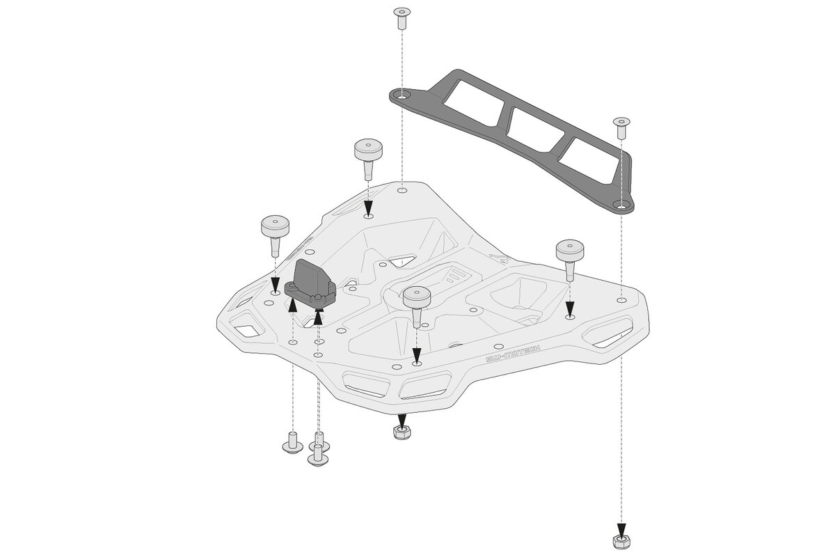 SW-Motech Adapterkit für ADVENTURE-RACK Gepäckträger für Givi/Kappa Monolock Topcases