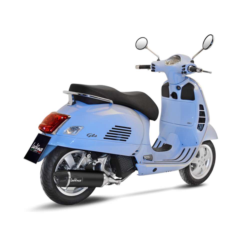 LeoVince Komplettanlage SBK Nero für Vespa GTS 125 /150, Edelstahl schwarz, ABE, Euro4
