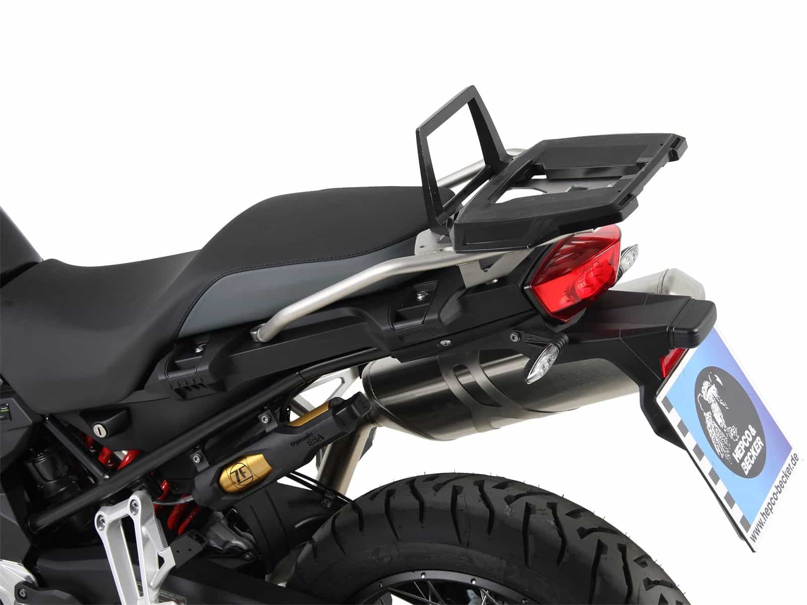 Alurack Topcaseträger schwarz für Kombination mit Original-Zubehörgepäckbrücke für BMW F 750 GS