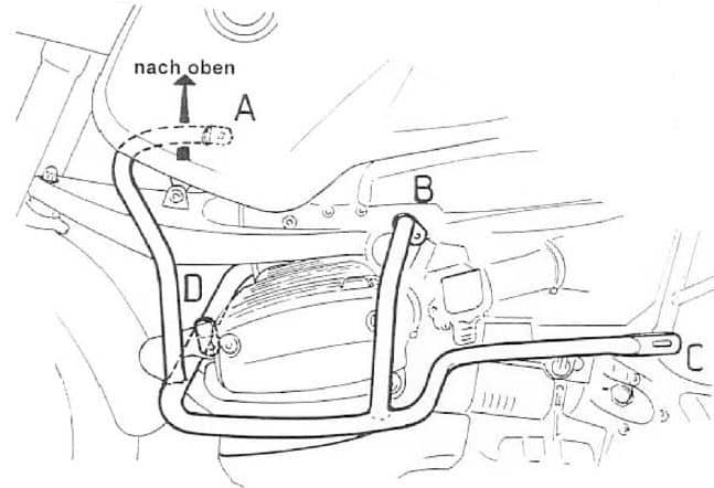Motorschutzbügel chrom für BMW R 850 GS (98-00)/R 1100 GS (94-99) Hepco & Becker