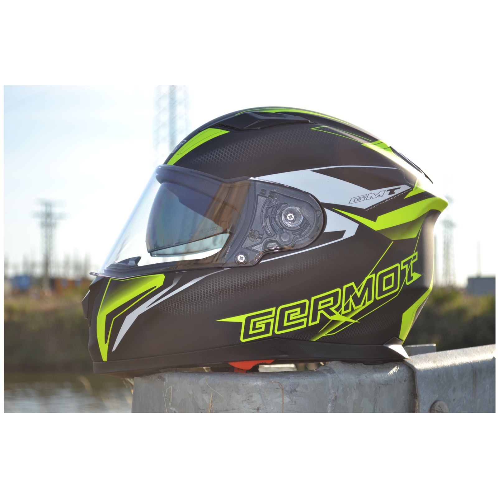 Germot Integralhelm GM 330, matt-schwarz/fluo-gelb