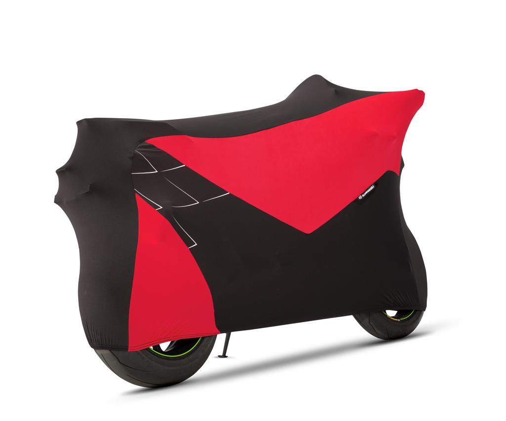 Motorradabdeckplane rot/schwarz Original Kawasaki