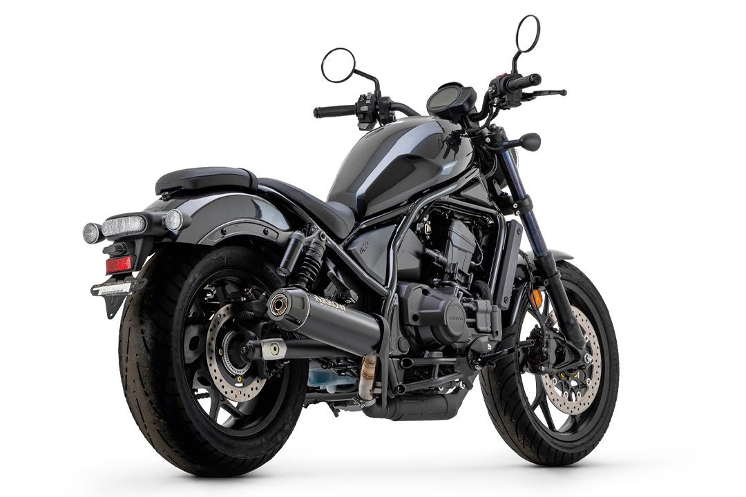 ARROW Auspuff REBEL DARK Slip-On mit Carbon-Endkappe für Honda CMX 1100 Rebel /DCT(21-25)