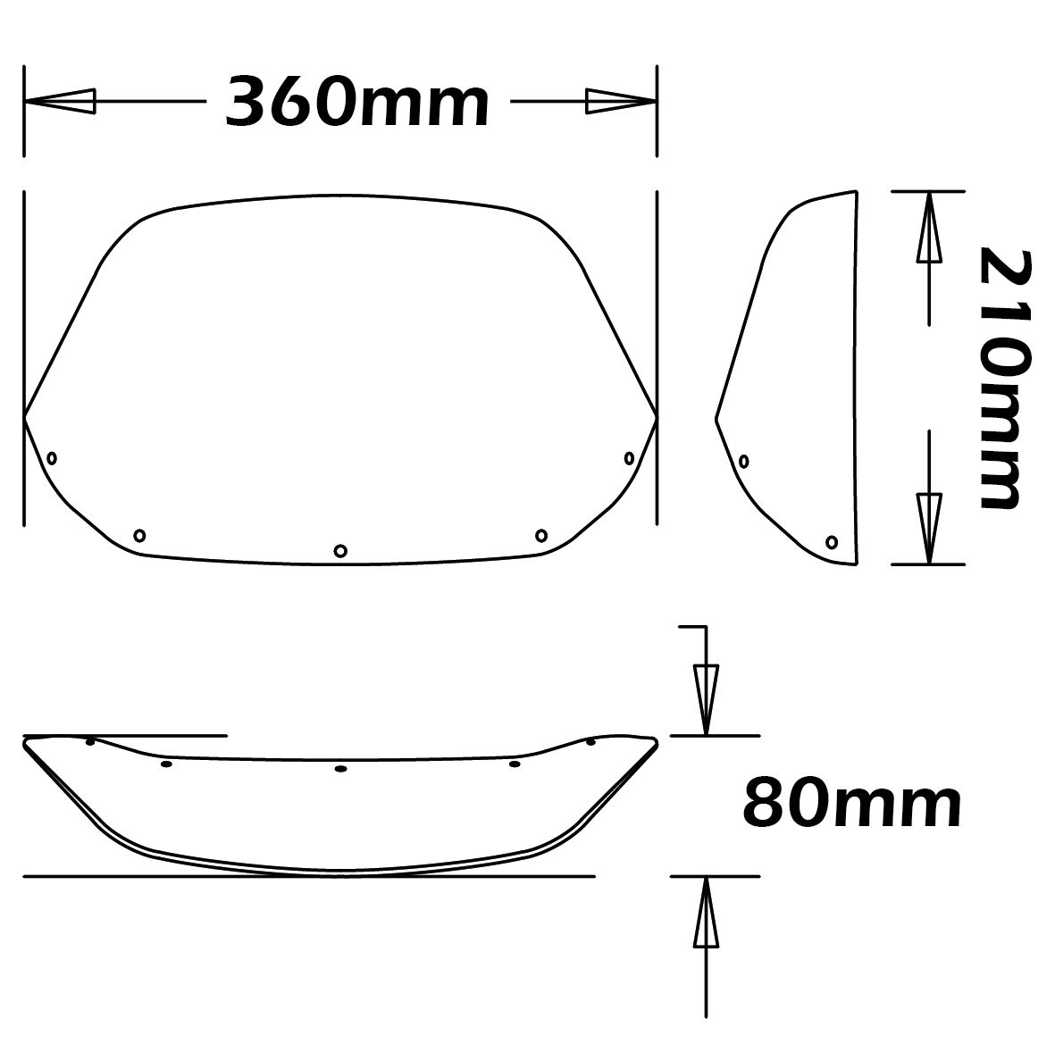 Windschutzscheibe Originaltyp  - Höhe 210 mm für Honda Africa Twin 750