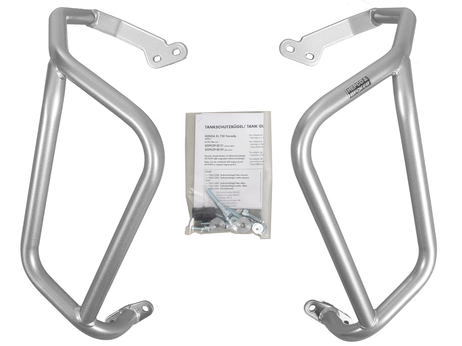 Tankschutzbügel silber für Honda XL 750 Transalp (25- ) Hepco & Becker