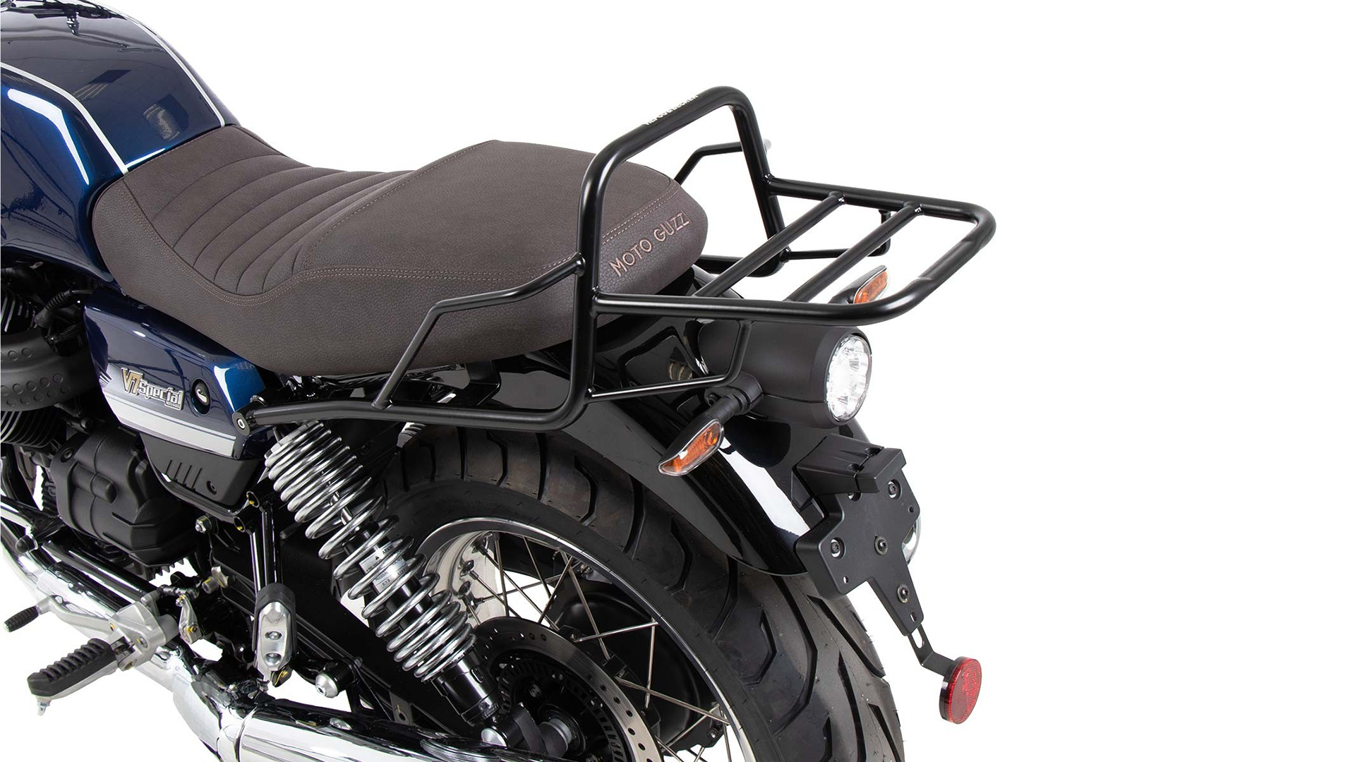 Rohrgepäckbrücke Topcase-Träger schwarz für Moto Guzzi V7 850 Special/Stone/Centenario (21-24)