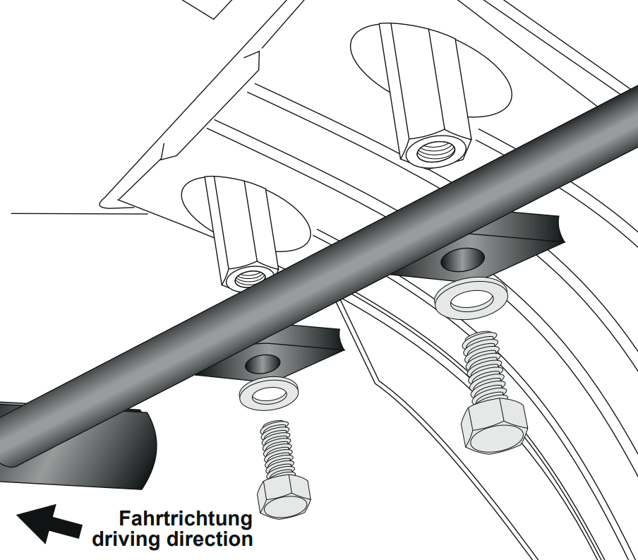 Halteset für Stützstrebe für Alurack/Easyrack für Honda CRF 1000 Africa Twin Adventure Sports /DCT