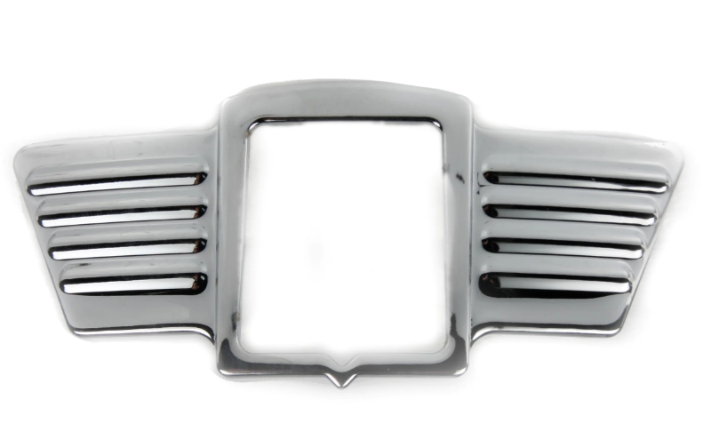 Kaskadenzierflügel für eckiges PIAGGIO Emblem, Mark I, für Vespa, Kunststoff, chrom