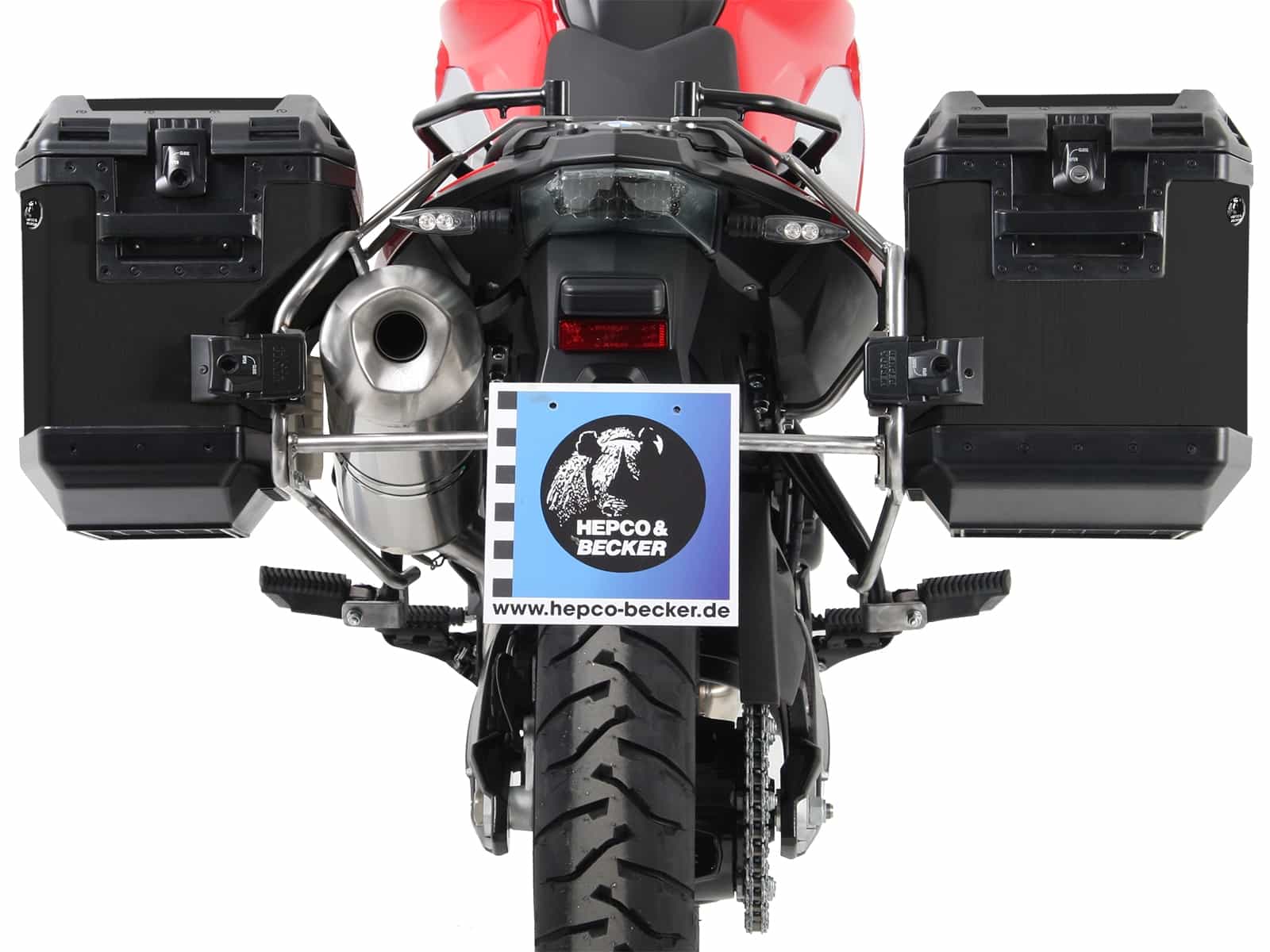 Kofferträgerset Cutout Edelstahlträger inkl. Kofferset Xplorer Cutout schwarz für BMW F 800 GS