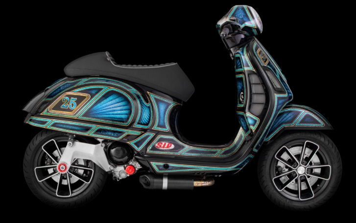 Schwingarm für Rennauspuff, hinten für Vespa GTS/​GTS Super/​GTV/​GT 60/​GT/​GT L ohne ABS, silber