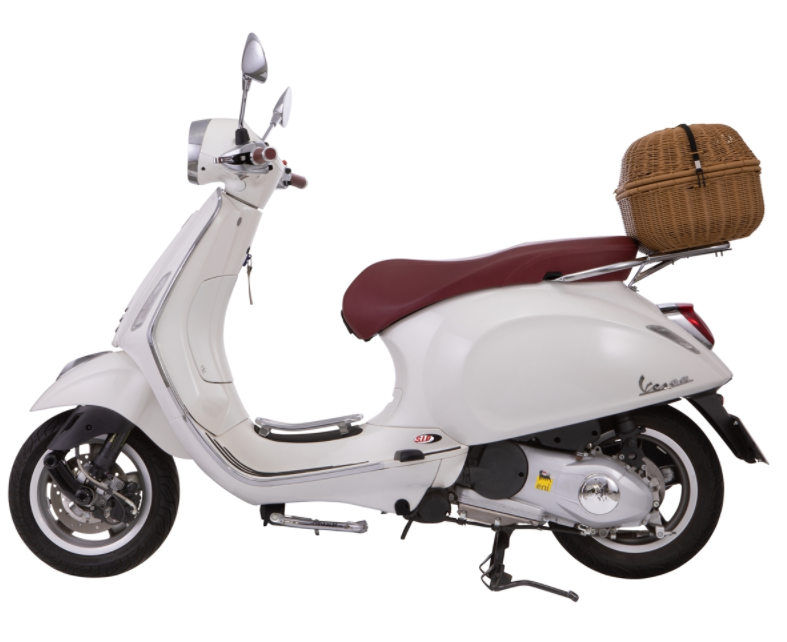 Gepäckkorb Classic mit Gepäckbrücke für Vespa Primavera/​Sprint 50-150ccm,braun