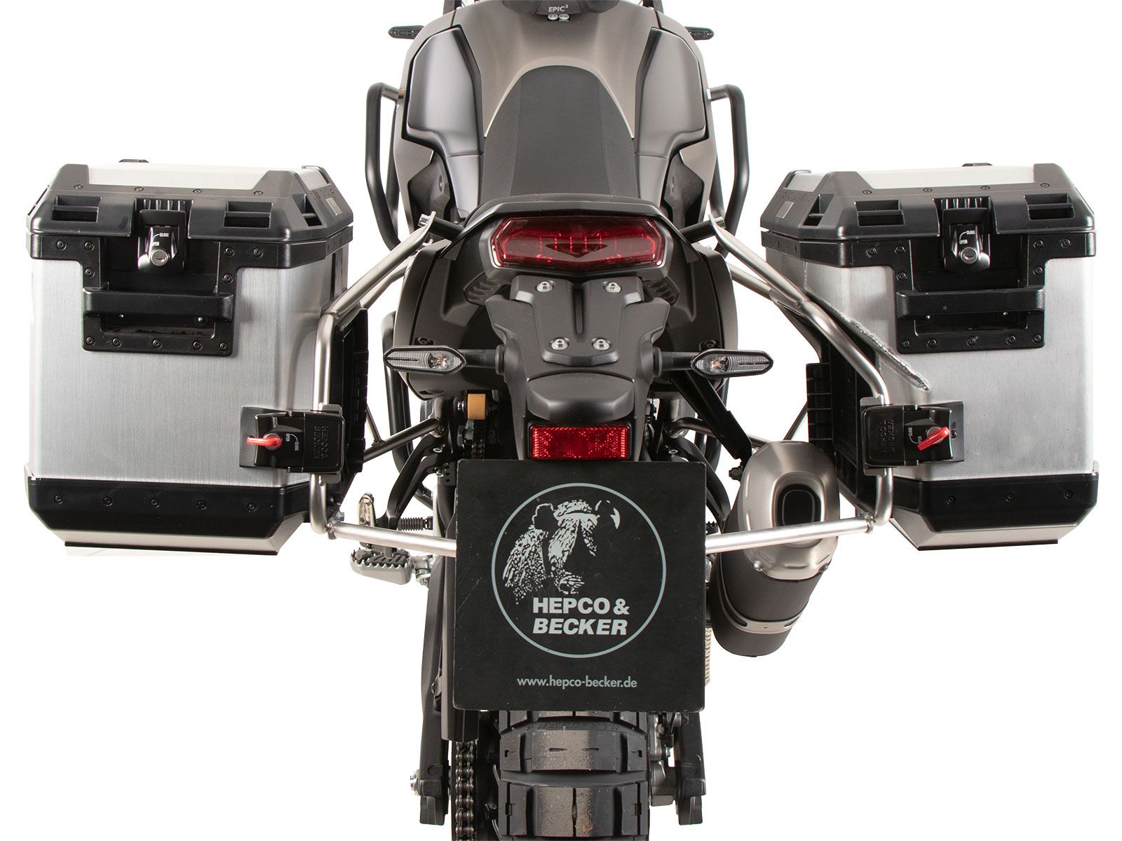 Kofferträgerset Cutout Edelstahl inkl. Kofferset Xplorer Cutout silber für Yamaha Ténéré 700 (25-)