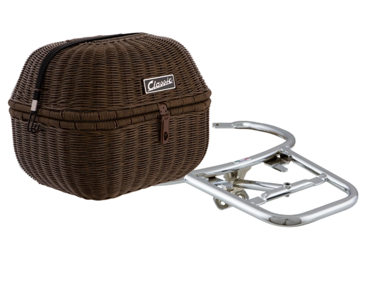 Gepäckkorb Kit "Classic" mit Gepäckbrücke für Vespa LX/​LXV/S 50-150ccm, dunkelbraun