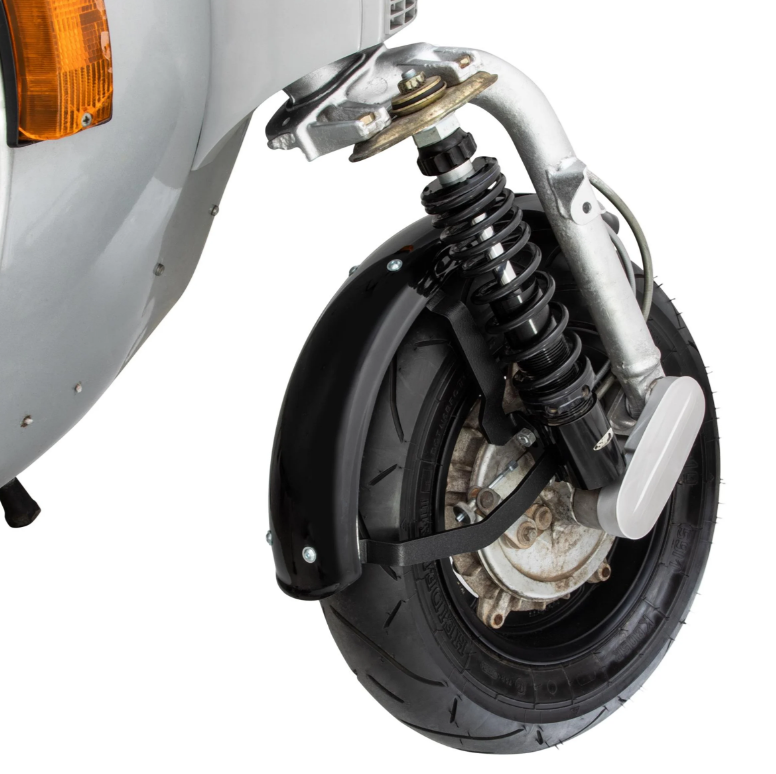 Kotflügel 2.0 Garelli EVO II für Vespa PX 80-200ccm, GFK schwarz, Halter schwarz