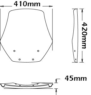 Vergrößerte Windschutzscheibe Originaltyp für BMW R 1100 RS (92-01), rauchgrau