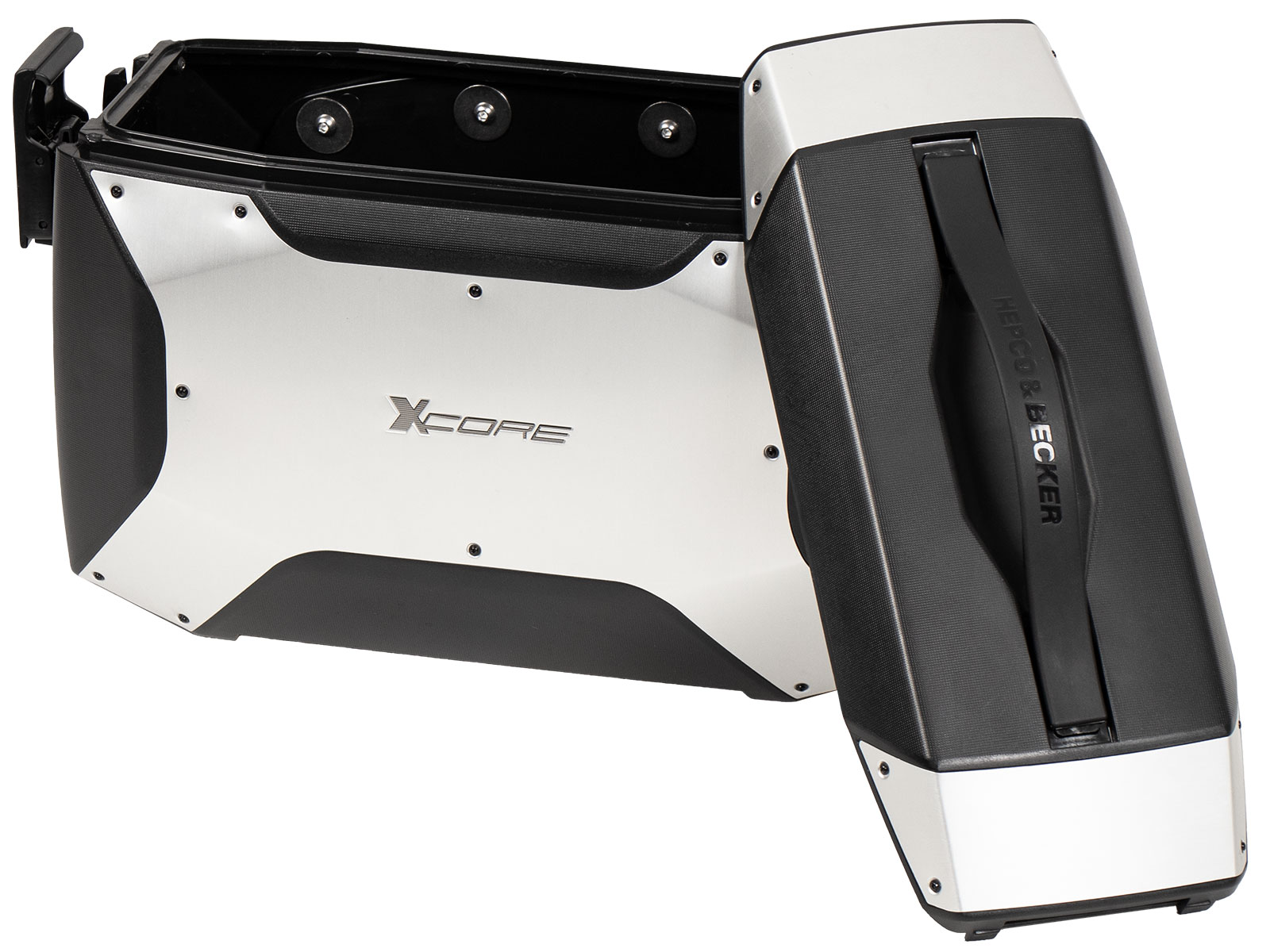 Xcore Seitenkofferset silber für C-Bow Träger Hepco & Becker