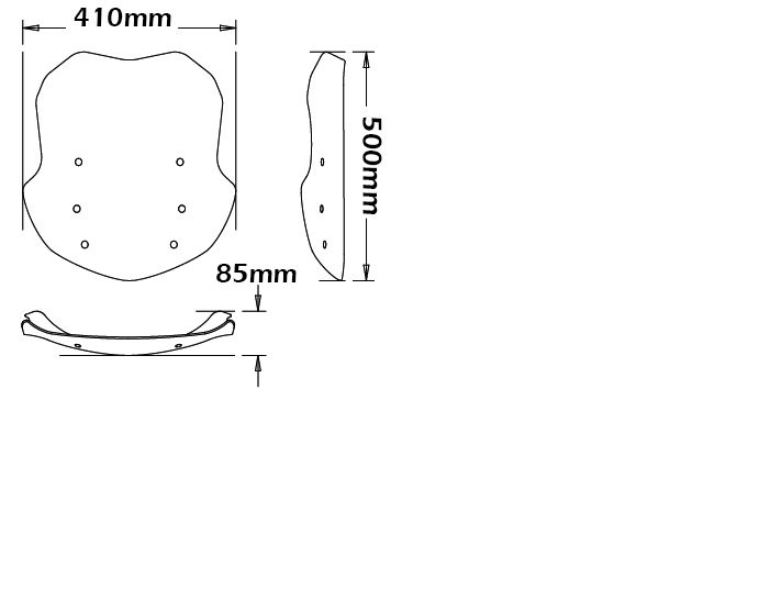 Hohe Windschutzscheibe und Blendschutz-Spoiler für BMW R 1200 R (15-18), klar