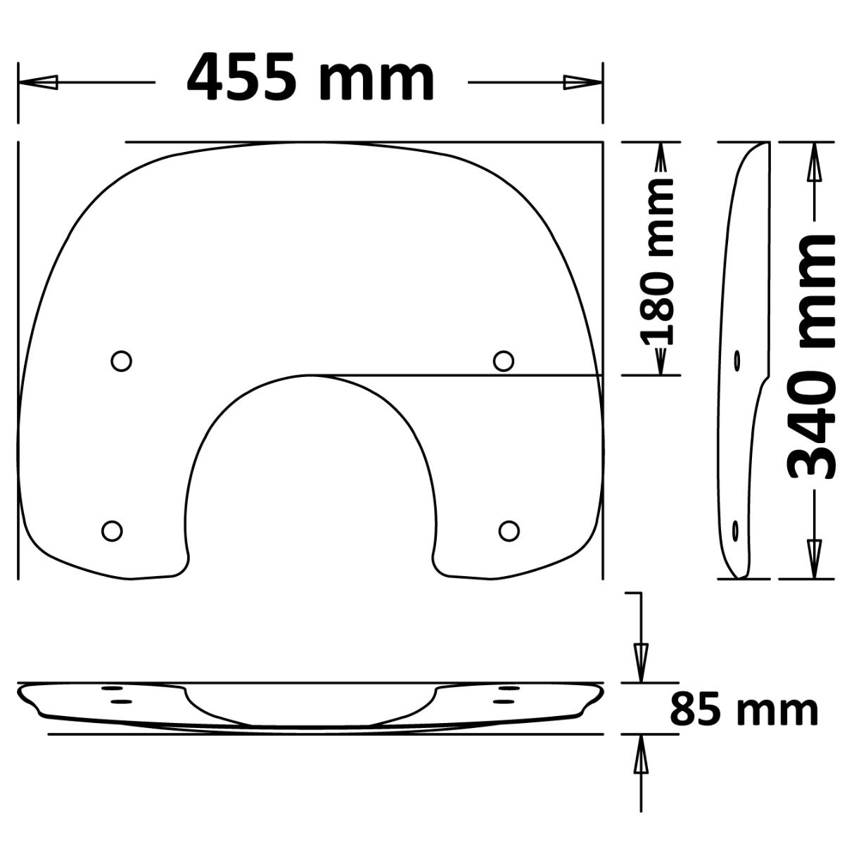 Windschild klein stark getönt für Vespa Primavera (13-24)